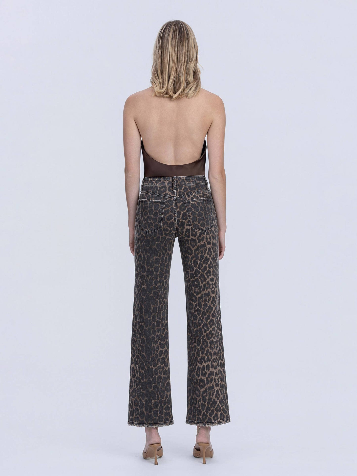FLYING MONKEY- High Rise Leopard Wide Jean