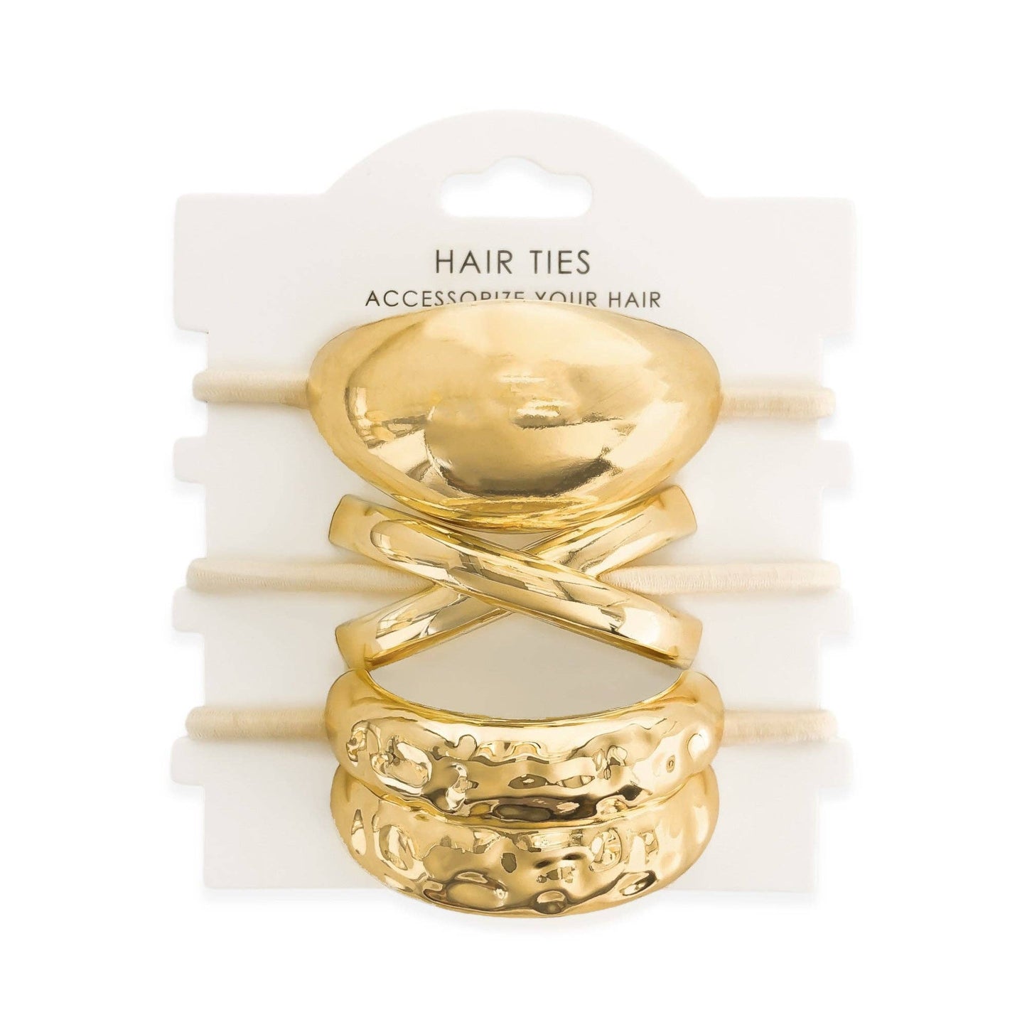 Hammered Statement Hair Tie Cuff Set