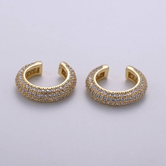 16mm 24k Gold Micro Pave Ear Cuffs