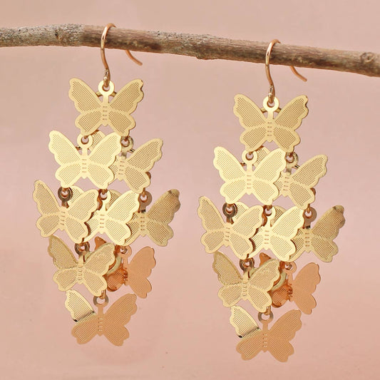 Butterfly Flurry Gold Earrings