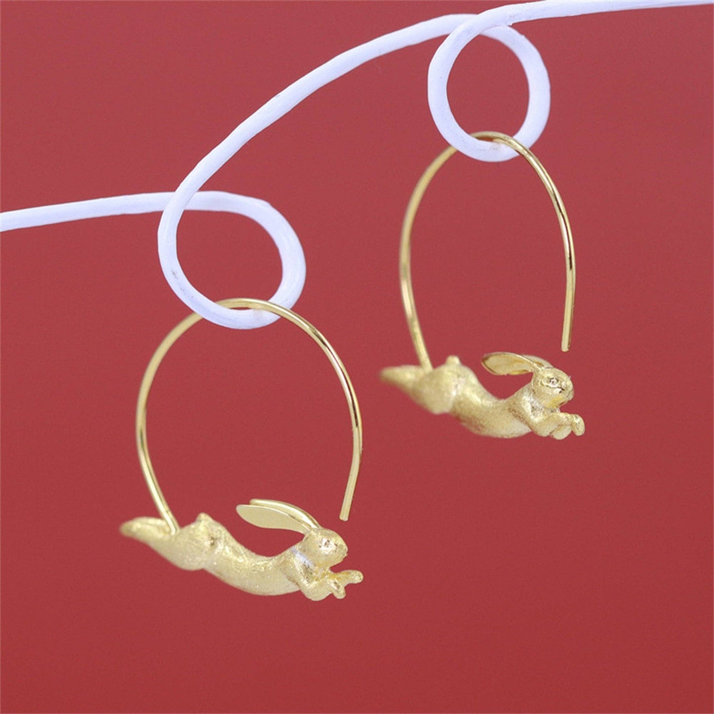 Rabbit Hoop Earrings