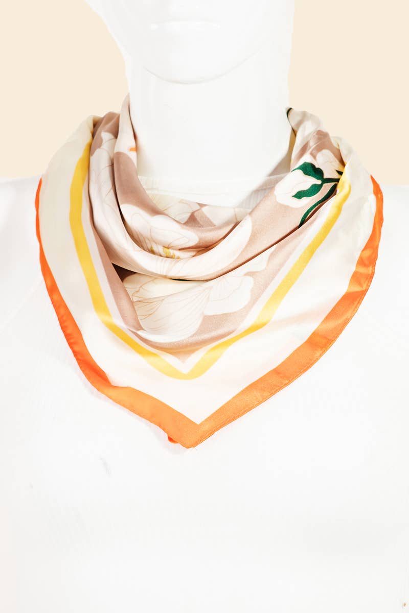 Flower Pattern Square Scarf
