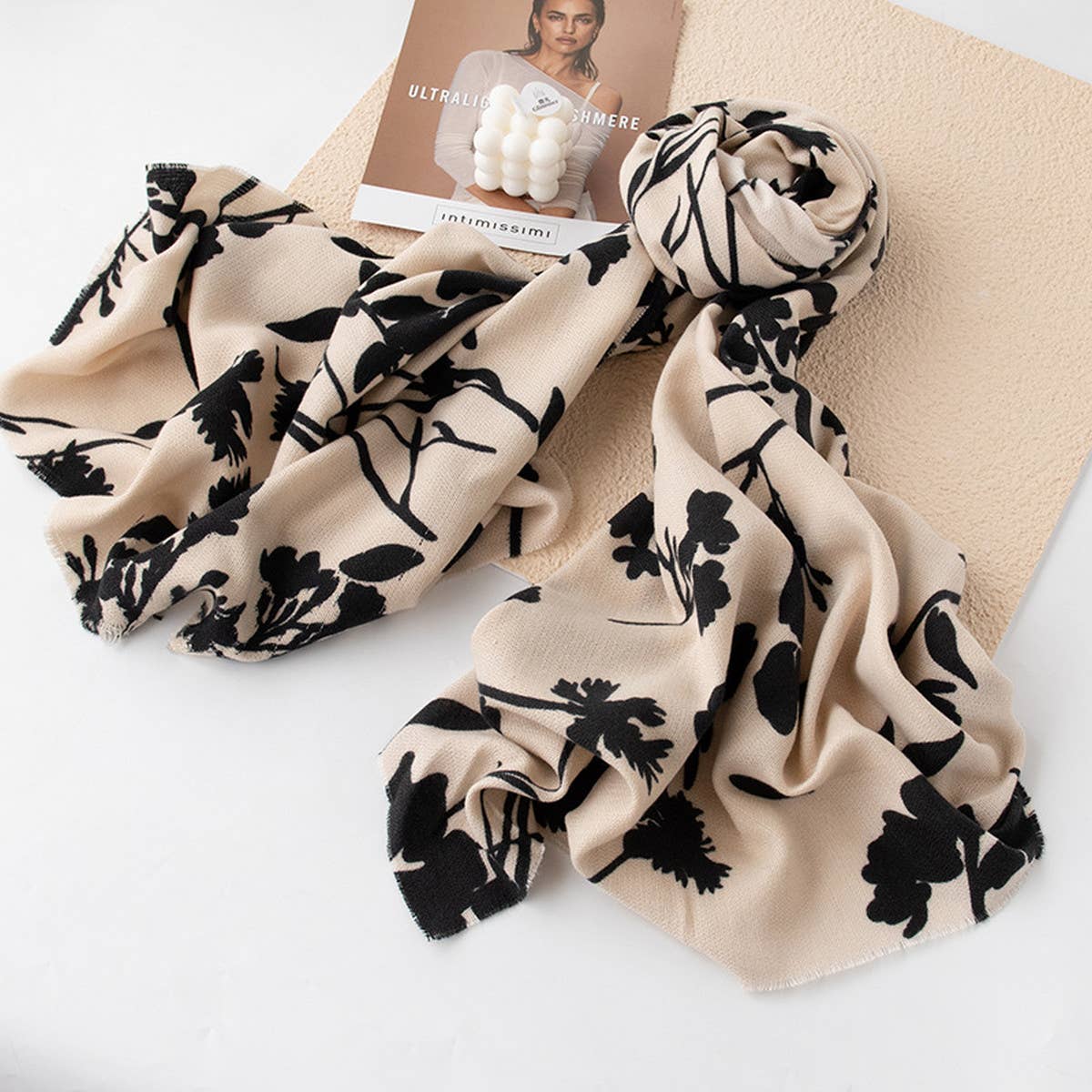 Printed Tassel Scarf