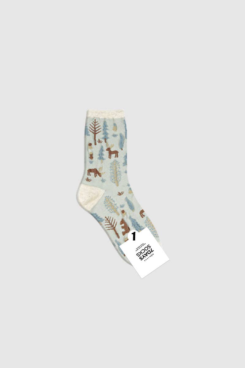 Women's Crew Oulanka Forest Pattern Socks