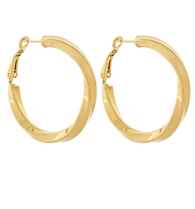 Gold Twisted Hoops