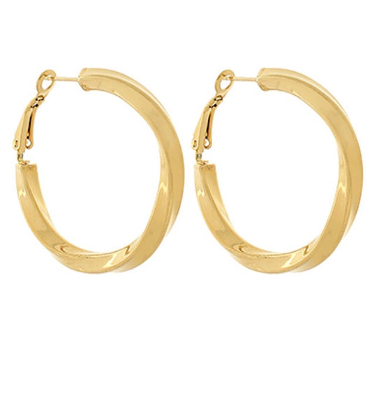 Gold Twisted Hoops
