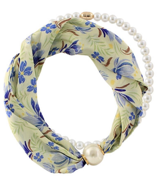 Magnetic Pearl & Scarf Necklace
