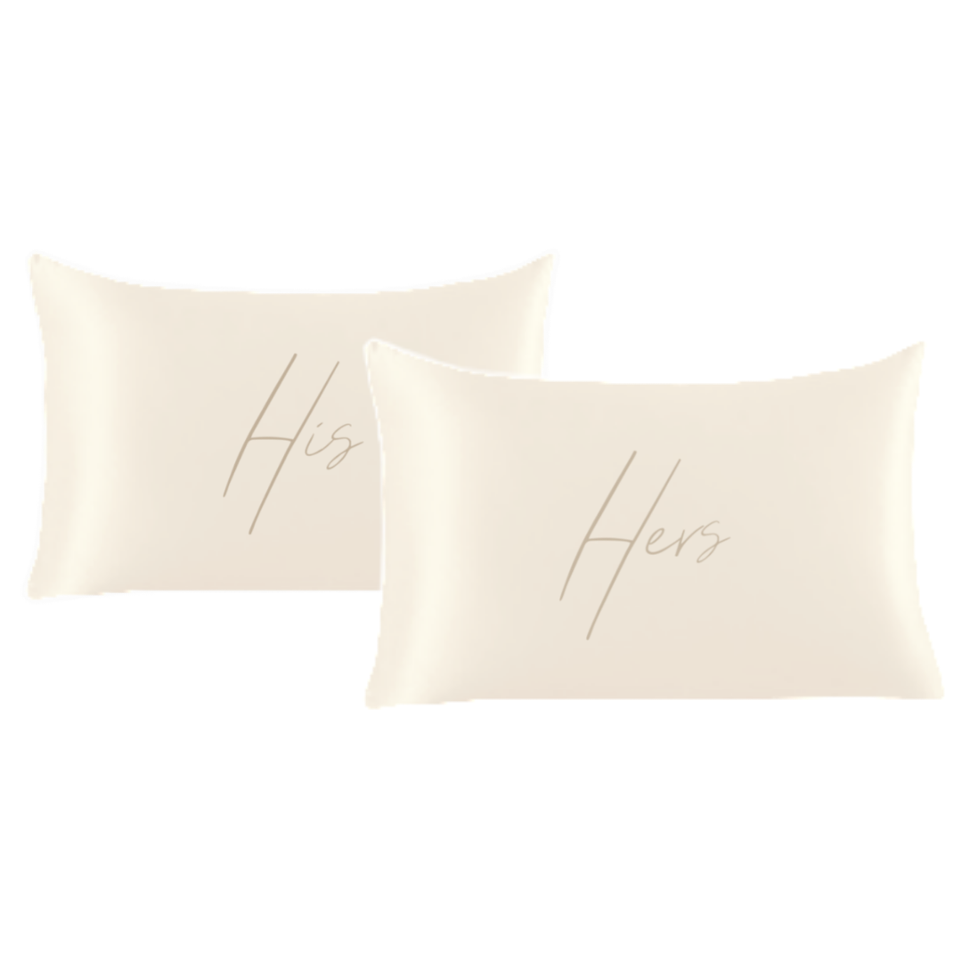 "His+Hers" Satin Pillowcase Set of 2