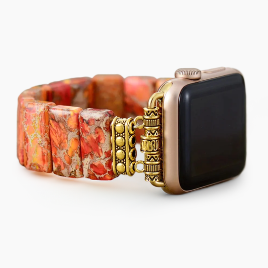 Pumpkin Tibetan Jasper Stretch Apple Watch Strap