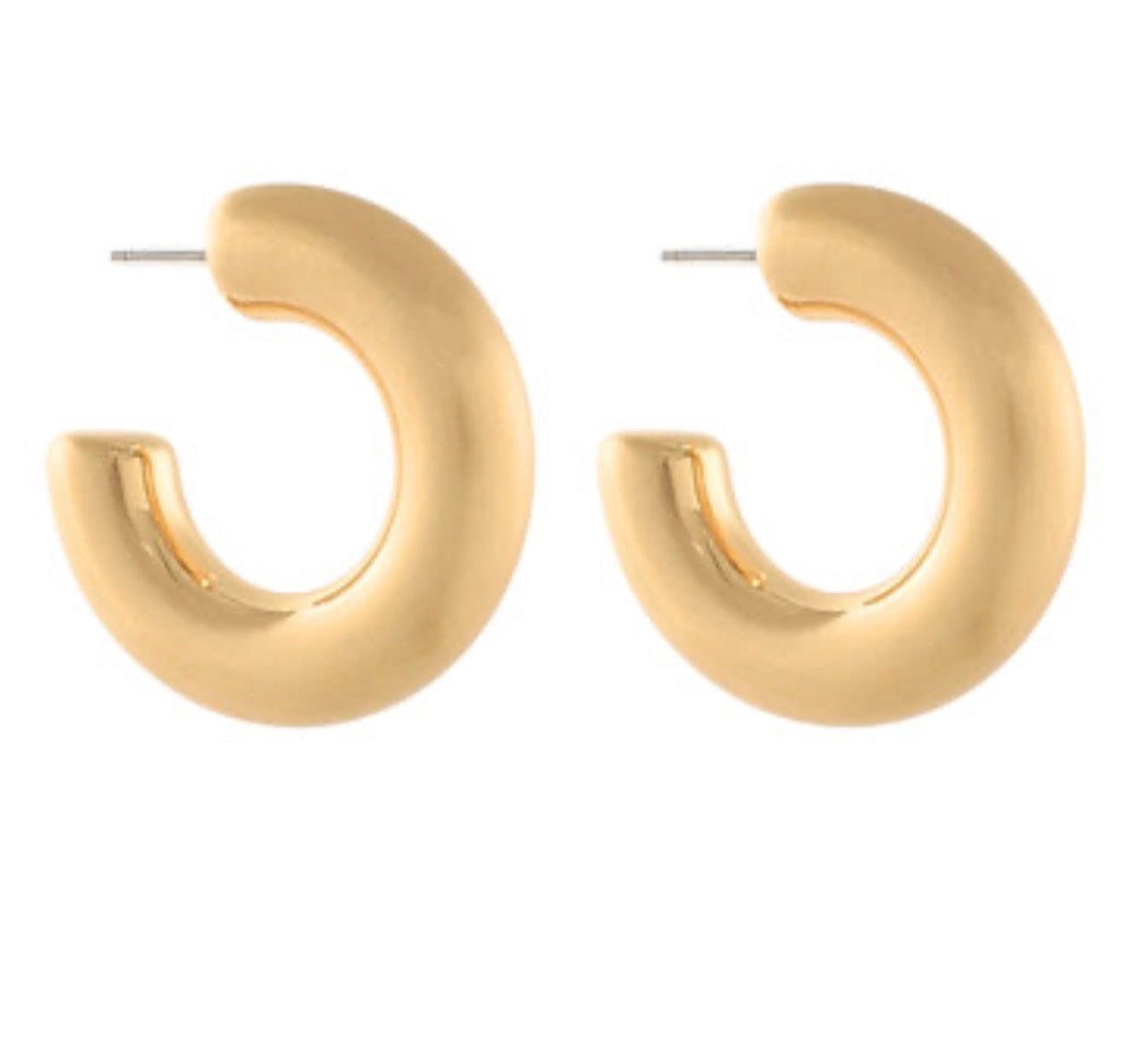 Chunky Matte Gold Hoops