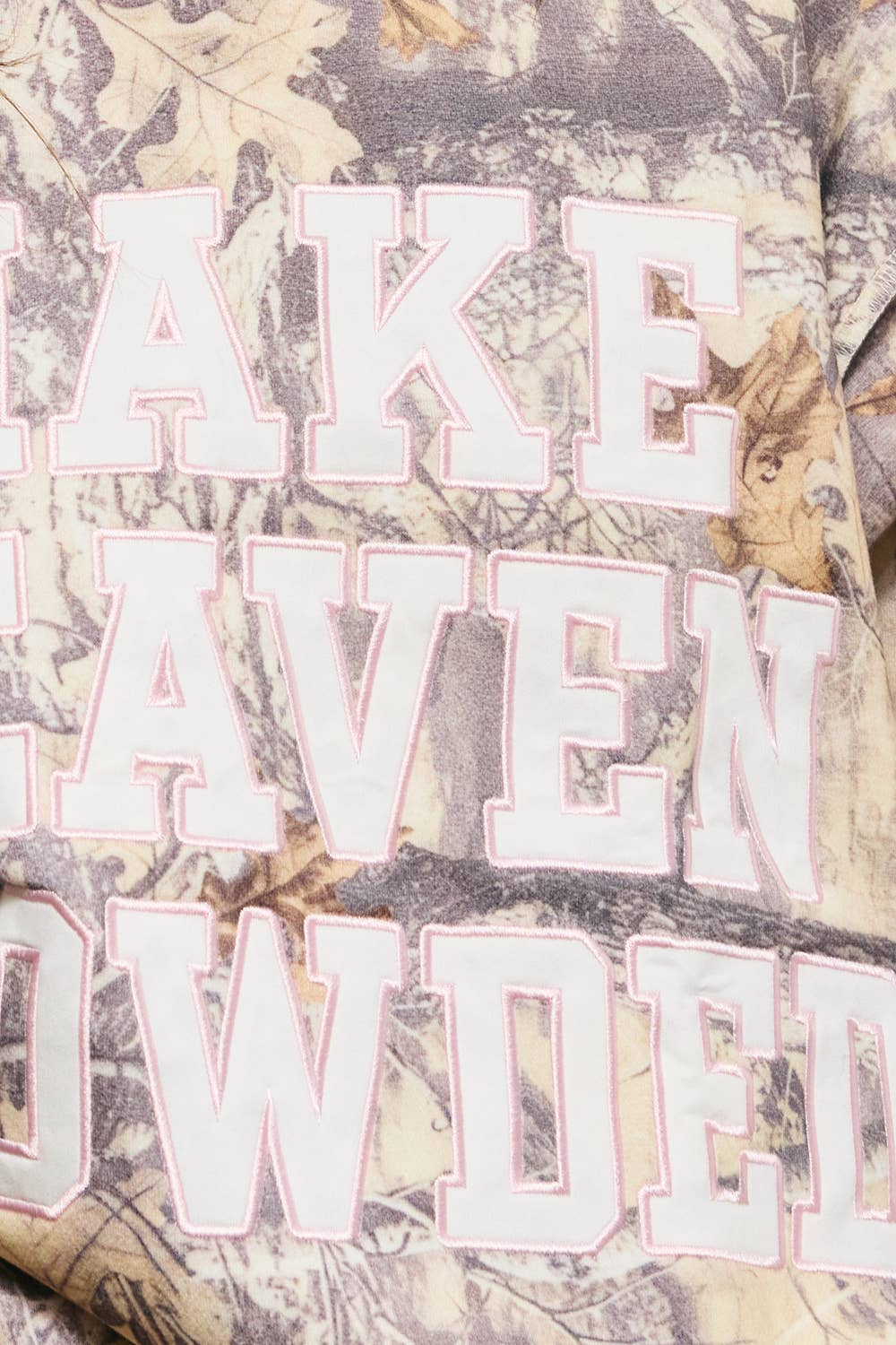 ‘MAKE HEAVEN CROWDED’ Embroidered Mockneck Sweatshirt
