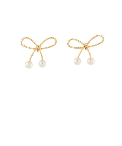 Pearl Bow Earrings