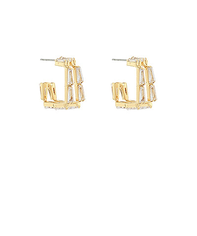 Baguette Square Hoops