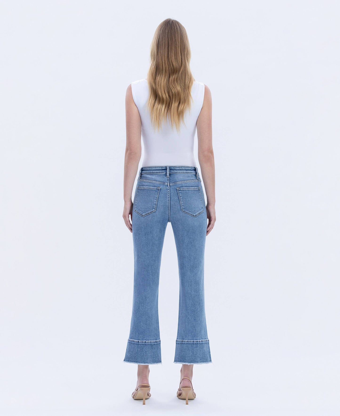 FLYING MONKEY- High Rise Trouser Slit Flare Jeans