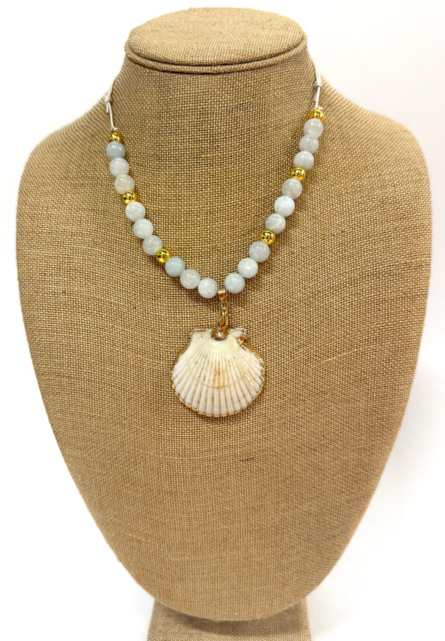 SINCERELY SAILOR-Blue Beaded Seashell Necklace
