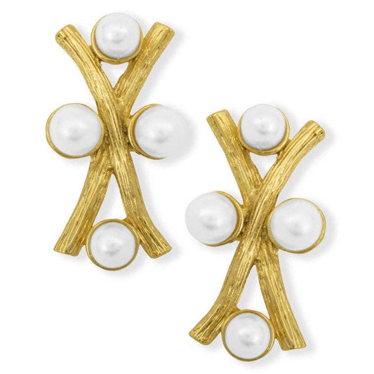 Elegant Branch Pearl Earrings – Nature-Inspired