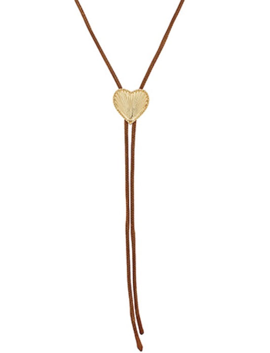 Brown Cord Lariat Necklace