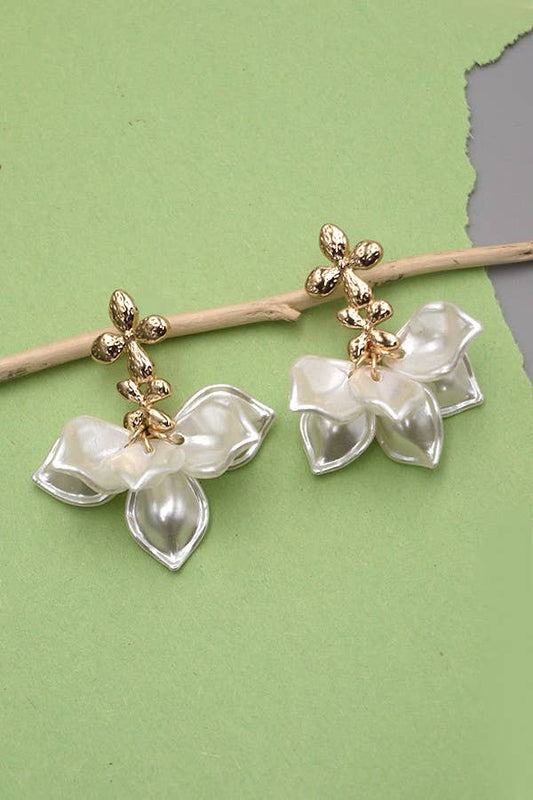 Pearlized Petal Cluster Earrings