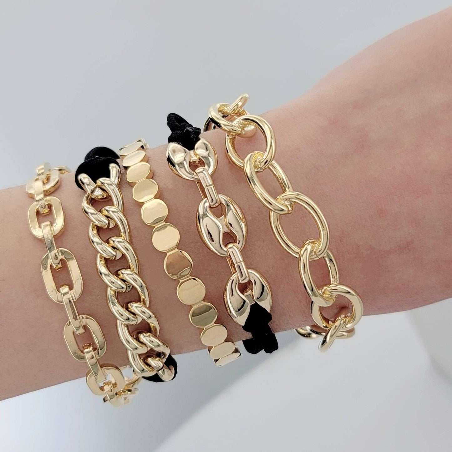 Black 5pc Hair Tie/Bracelet Set
