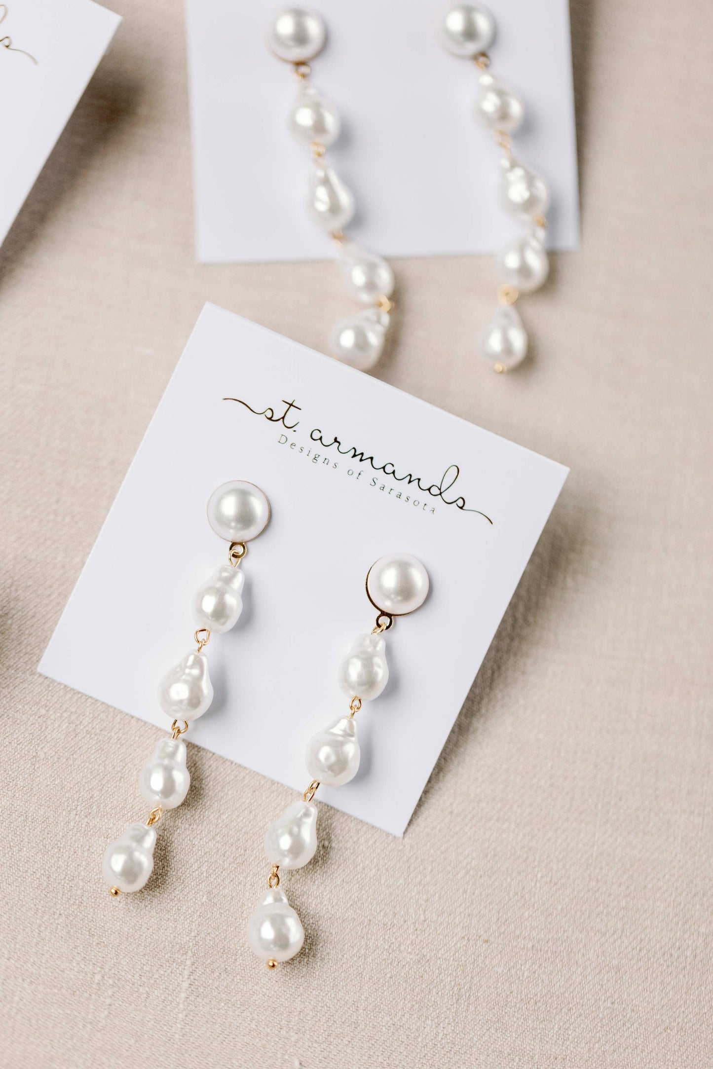 Natural Pearl Statement Drop Earrings