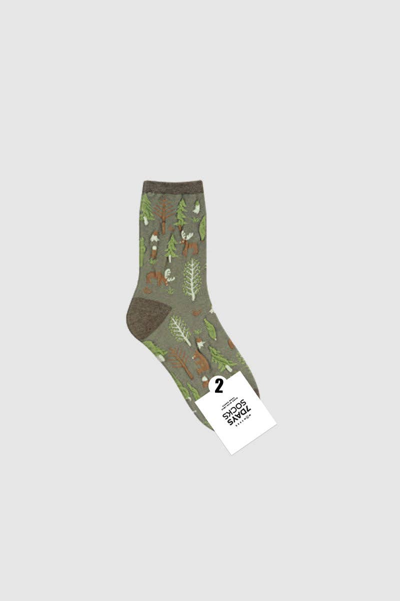 Women's Crew Oulanka Forest Pattern Socks