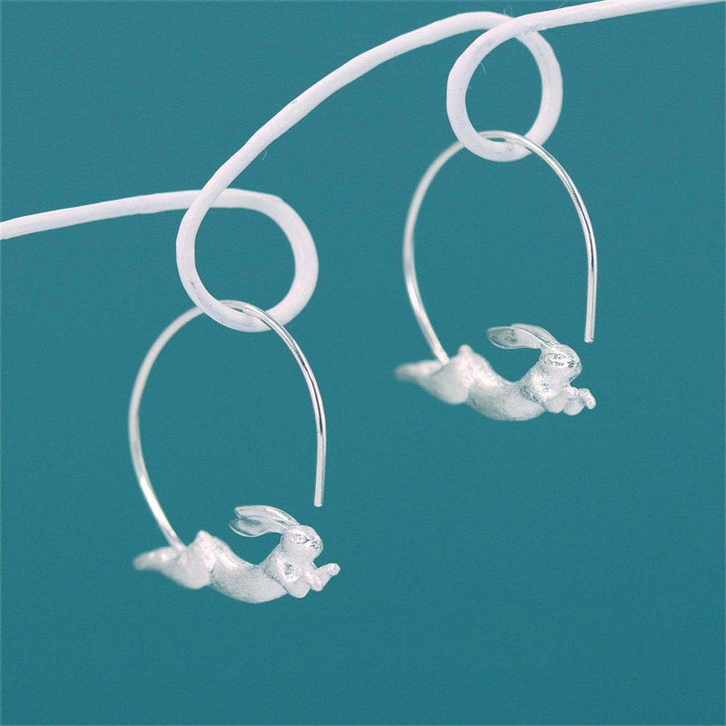Rabbit Hoop Earrings