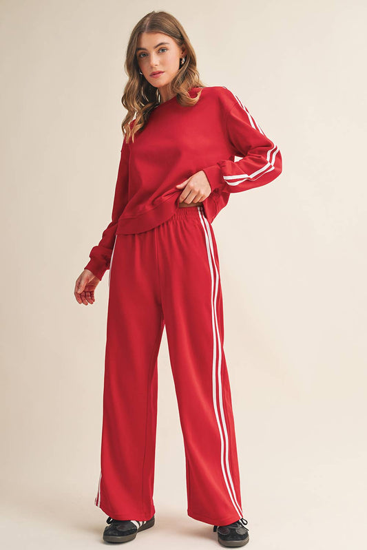 Peppermint Pop Wide Leg Pants Set