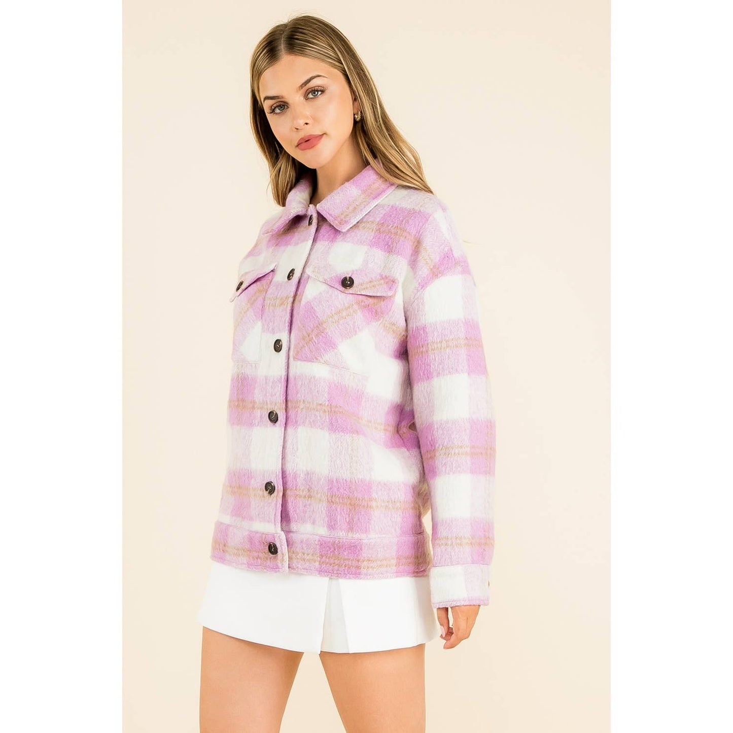 Plaid Button Up Jacket