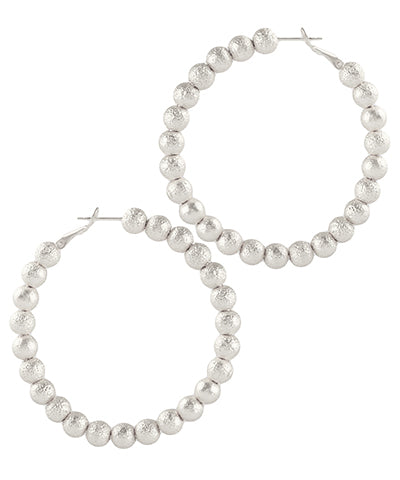Silver Ball Hoops