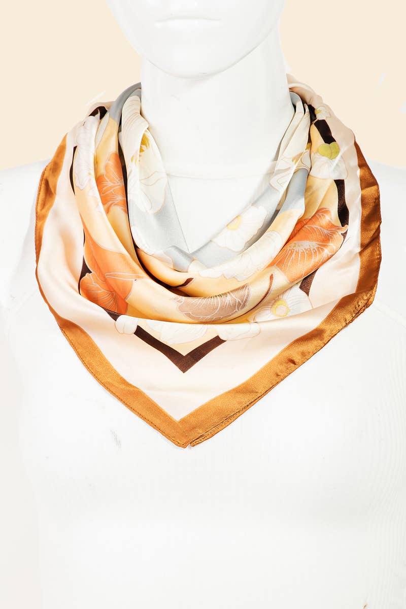 Flower Pattern Square Scarf