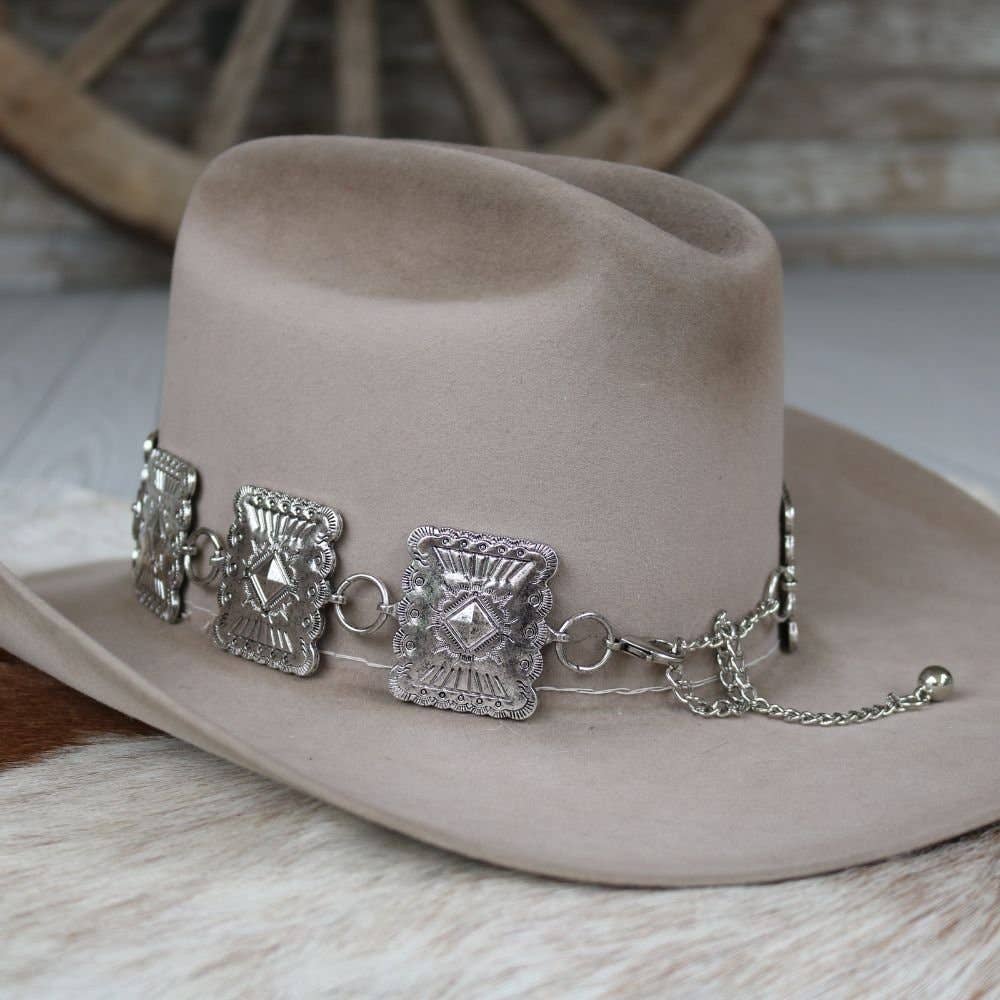 Large Rectangle Concho Hat Band