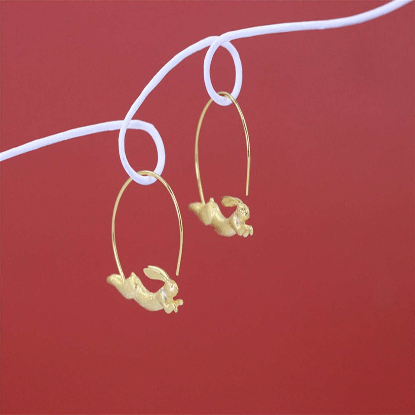Rabbit Hoop Earrings