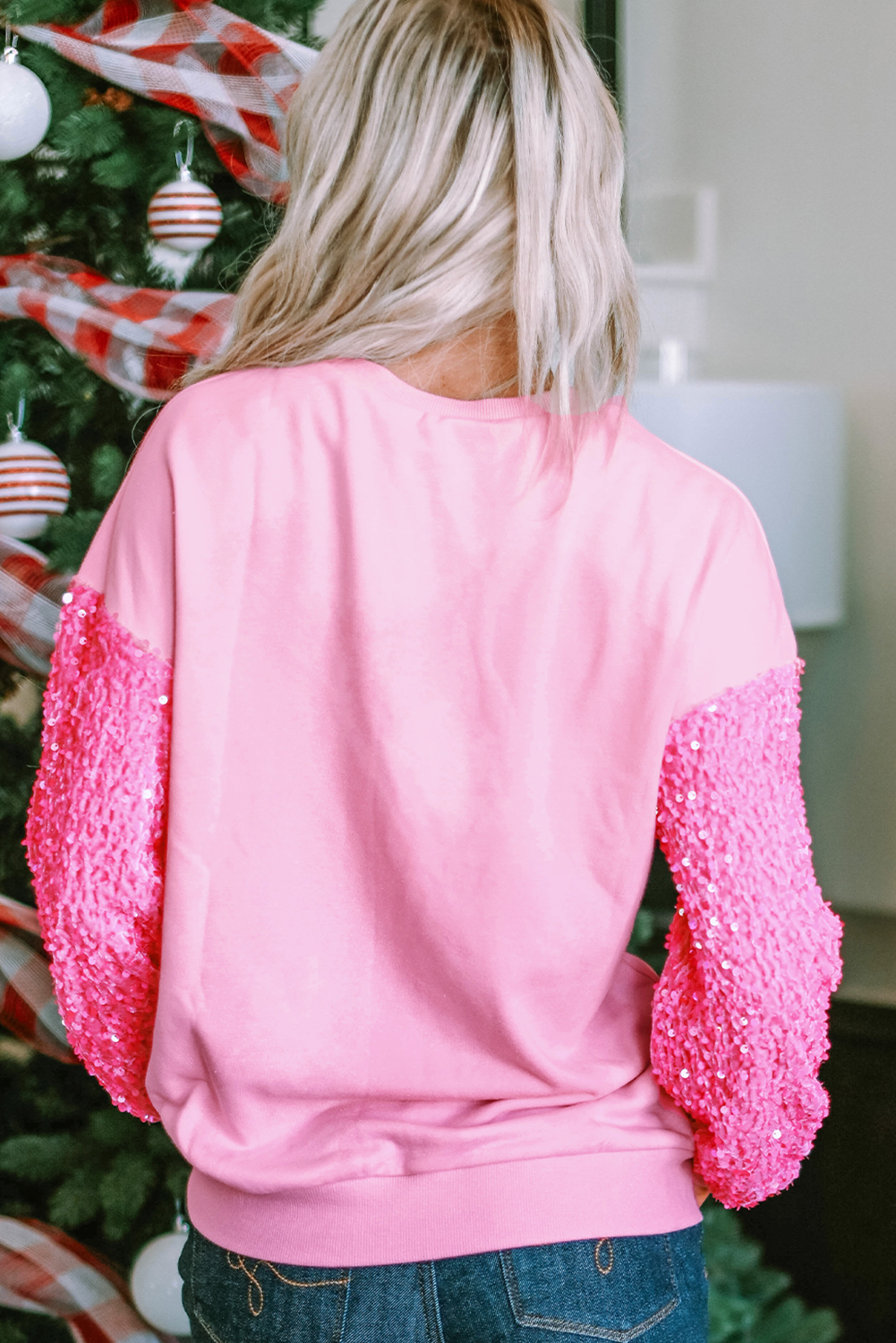 Sequin Santa Christmas Sweatshirt