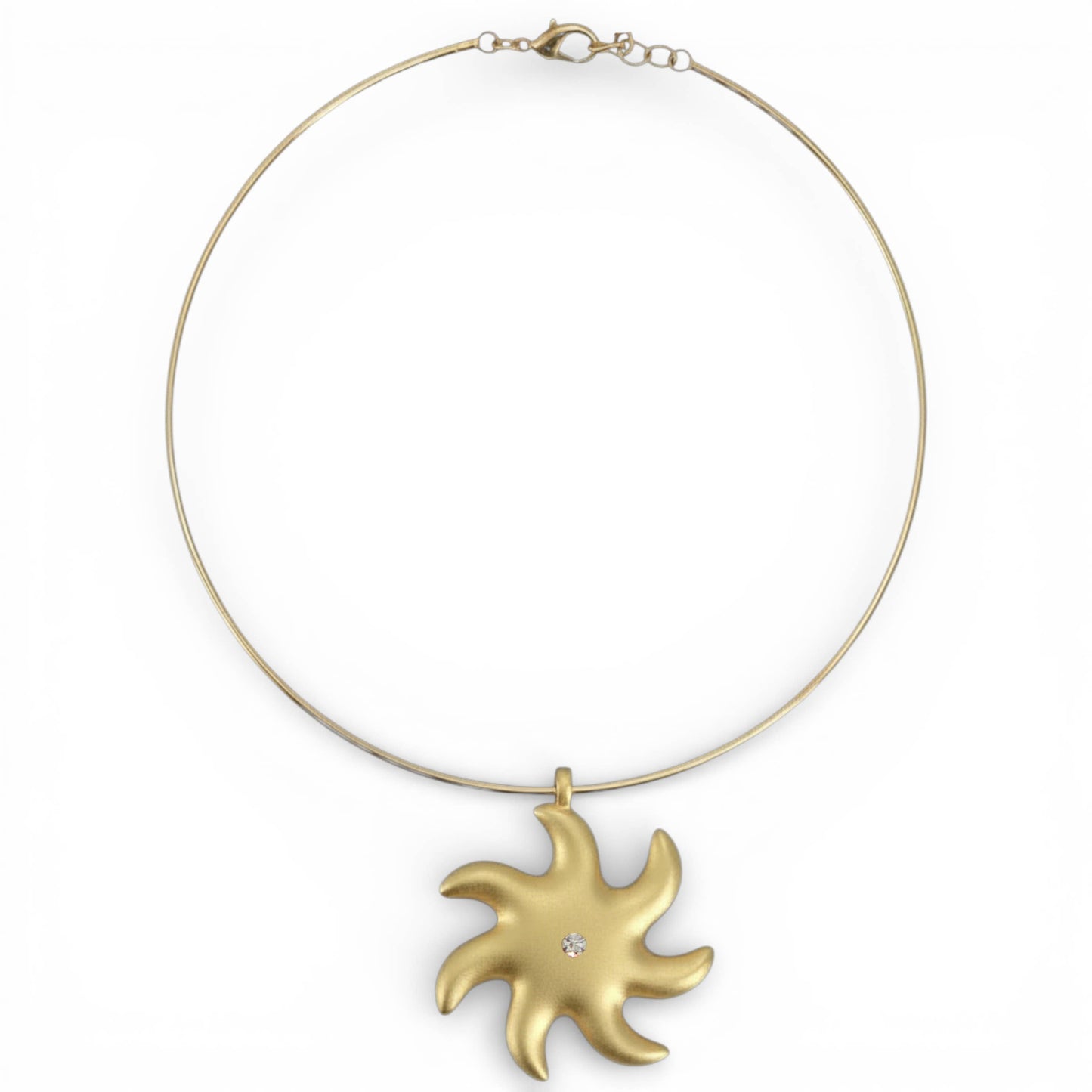 Beachy Vintage Sundial Collar Necklace