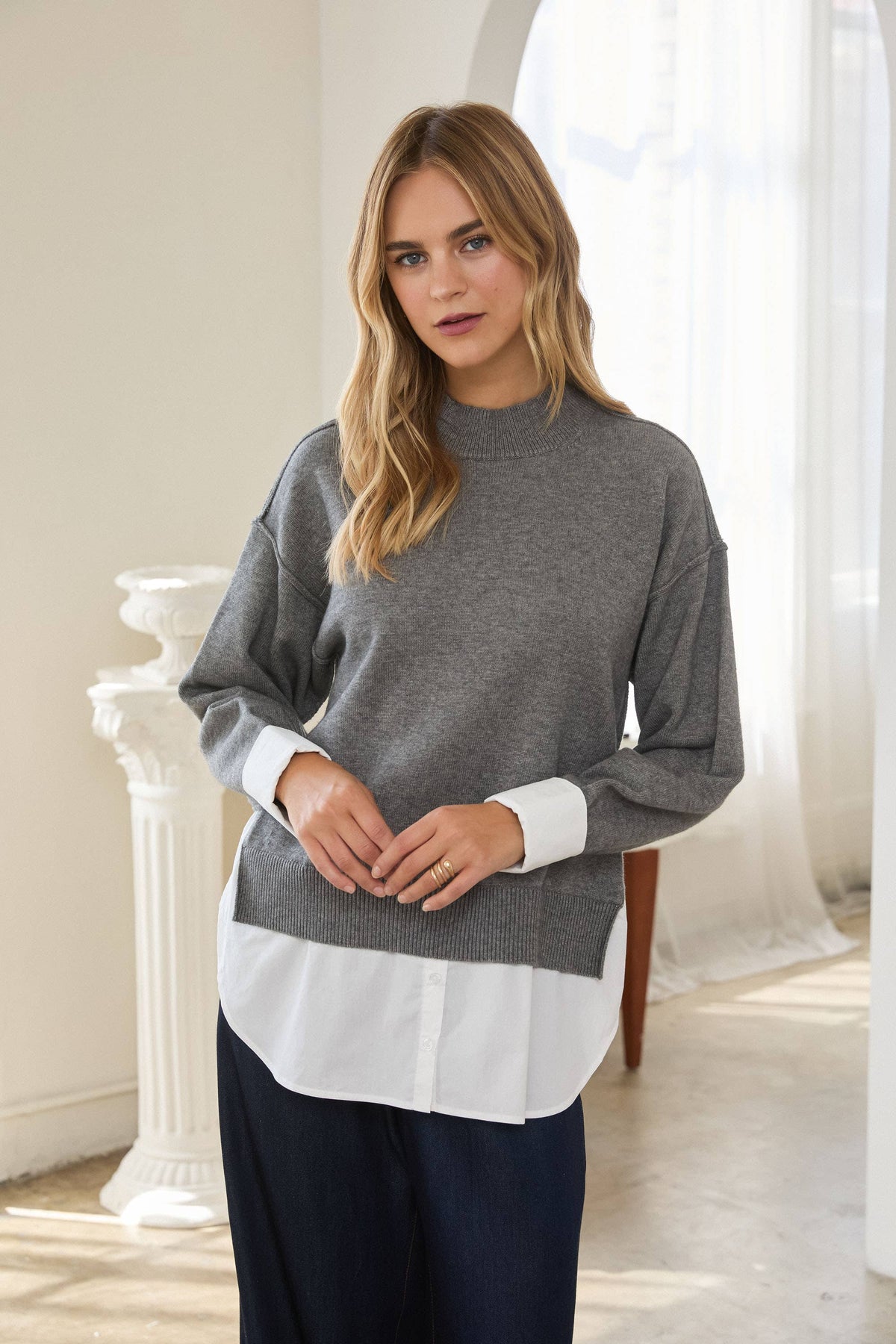Kelly Layered Knit Sweater Top