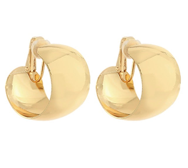 Wide Clip On Hoops