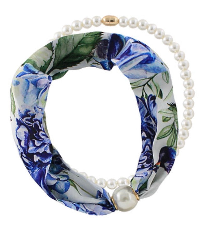 Magnetic Pearl & Scarf Necklace
