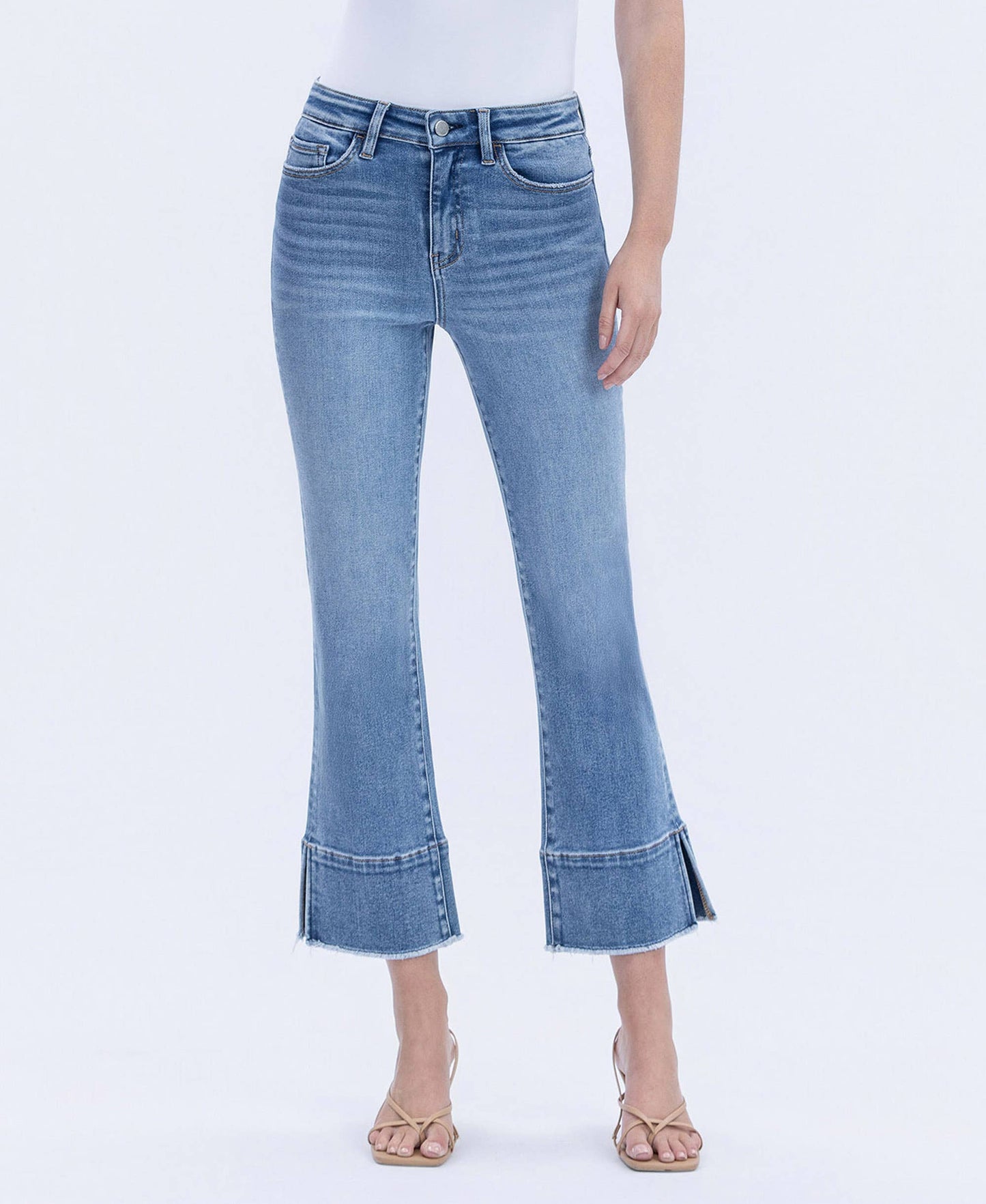 FLYING MONKEY- High Rise Trouser Slit Flare Jeans