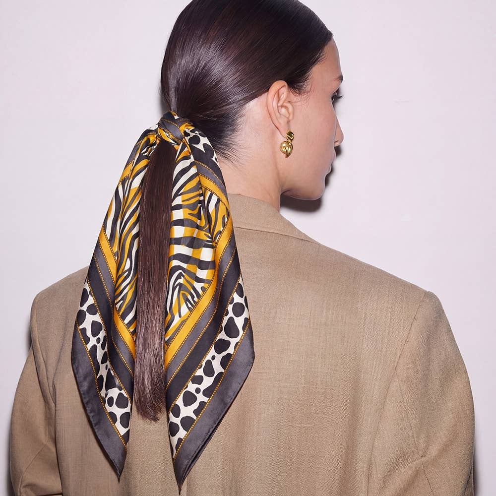 Abstract Leopard Zebra Animal Print Bandana Scarf