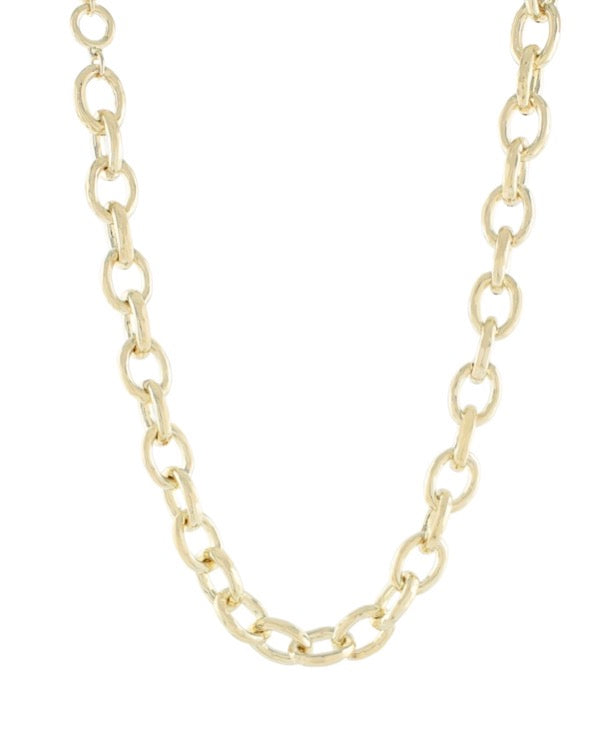 Gold Oval Chain Necklace