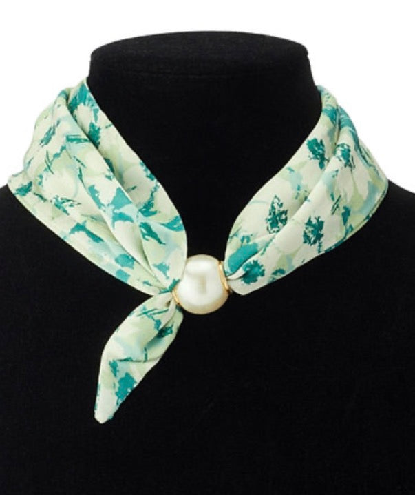 Scarf Necklace with Magnetic Pearl