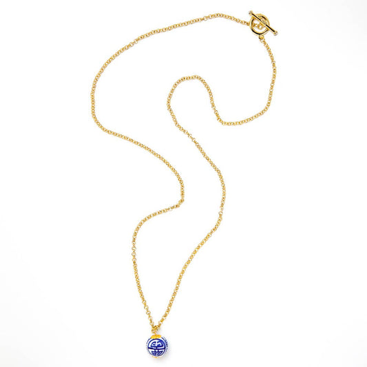 Long Single China Blue Necklace