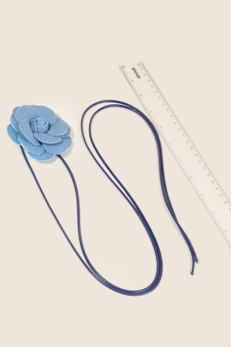 Flower Denim Choker Necklace