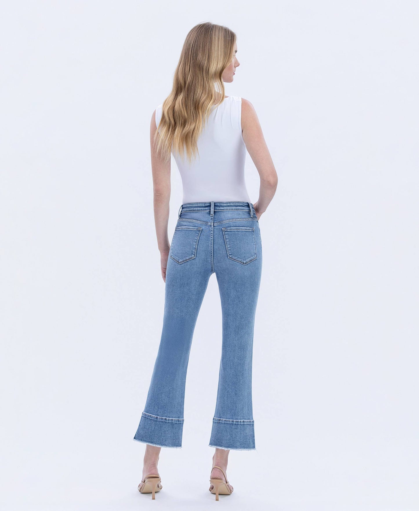 FLYING MONKEY- High Rise Trouser Slit Flare Jeans