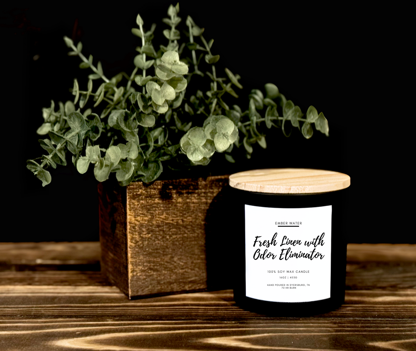 Fresh Linen with Odor Eliminator 16 oz 100% Soy Candle 