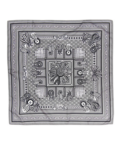 Gray Abstract Square Scarf