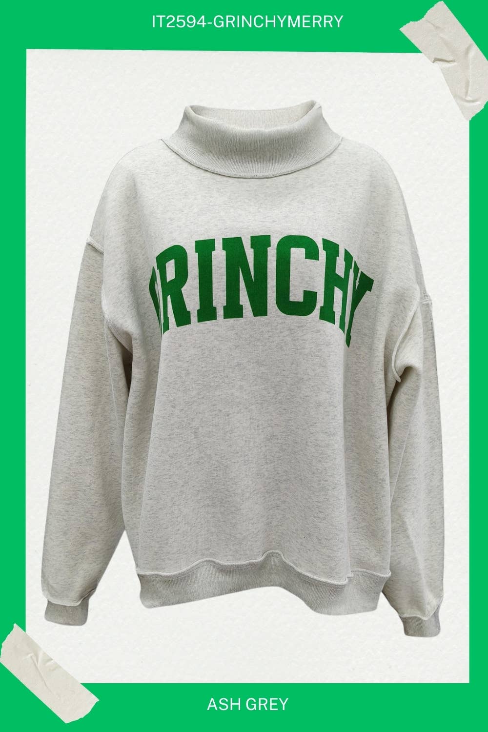 ‘GRINCHY/MERRY’ Reversible Sweatshirt