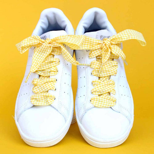 Yellow Gingham Shoelaces