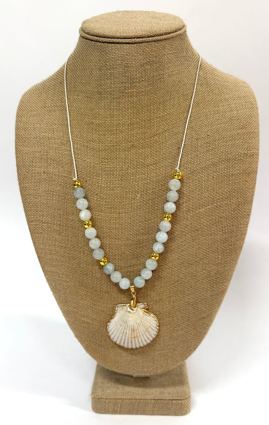 SINCERELY SAILOR-Blue Beaded Seashell Necklace