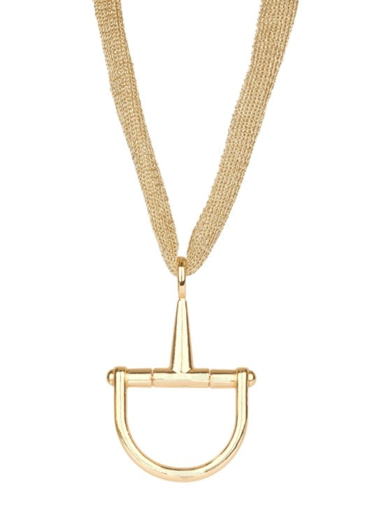 Horse-bit Gold Mesh Necklace